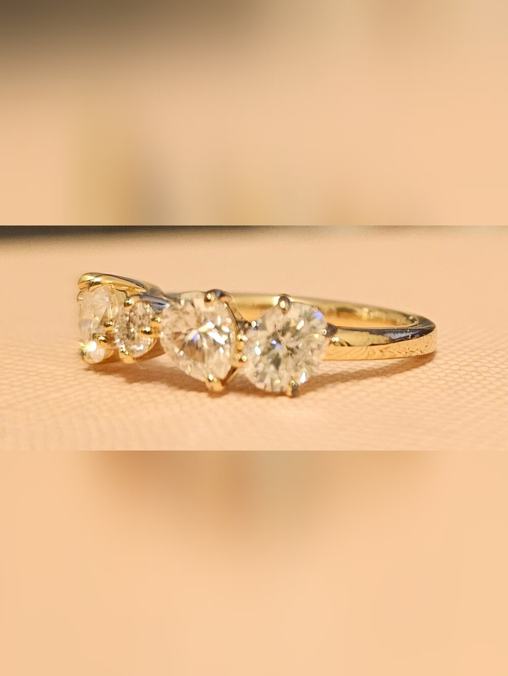 925 STERLING SILVER Gold Plated Moissanite Half Eternity Band SZ 5.5 - Picture 2 of 5